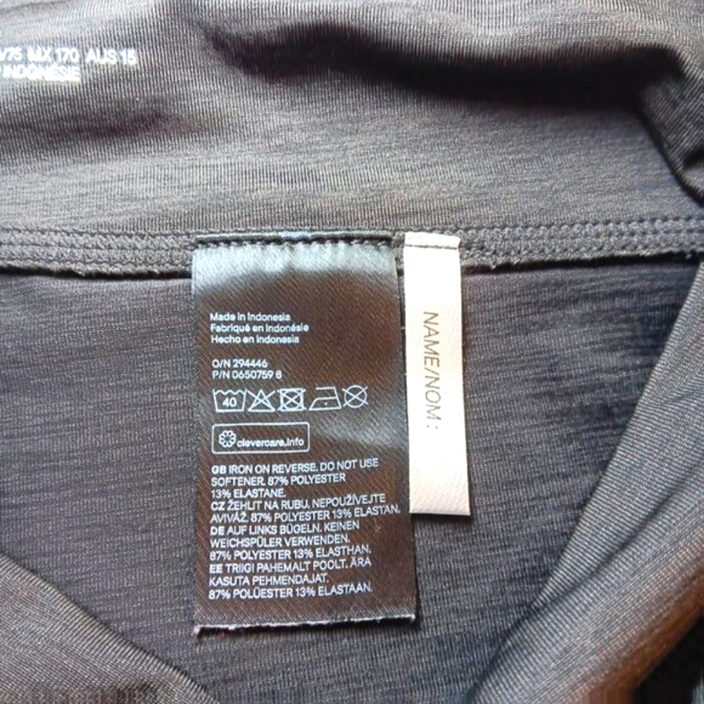 H&M Sport Girls Charcoal Grey Leggings Pink 'Active Squad' Leg Graphics Size 14 - Picture 3 of 13